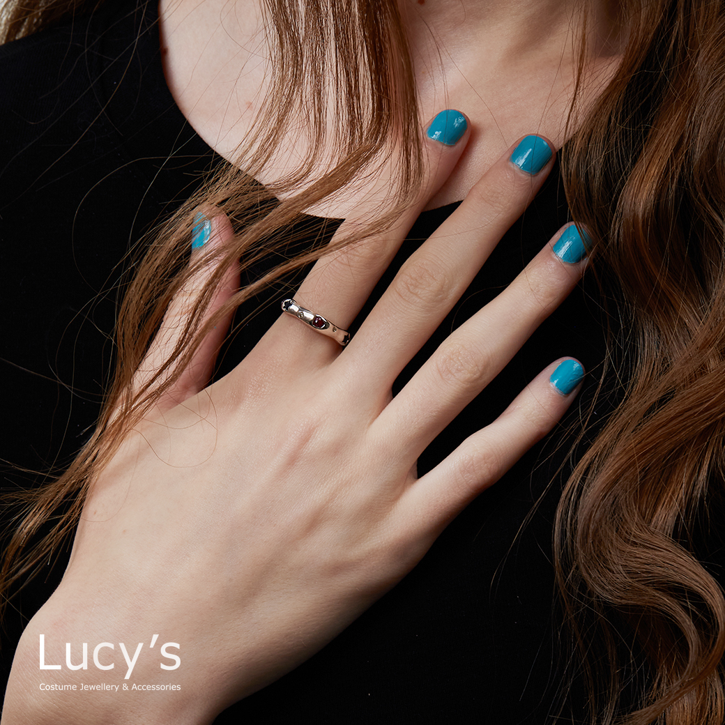 925純銀 星心亮點 開口戒 (124146)