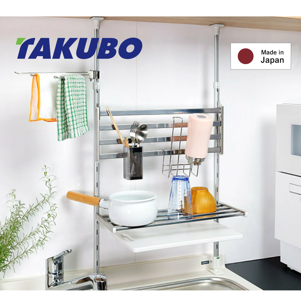 《田窪工業所》日本製不鏽鋼頂天立地廚房雙層置物架 寬60cm