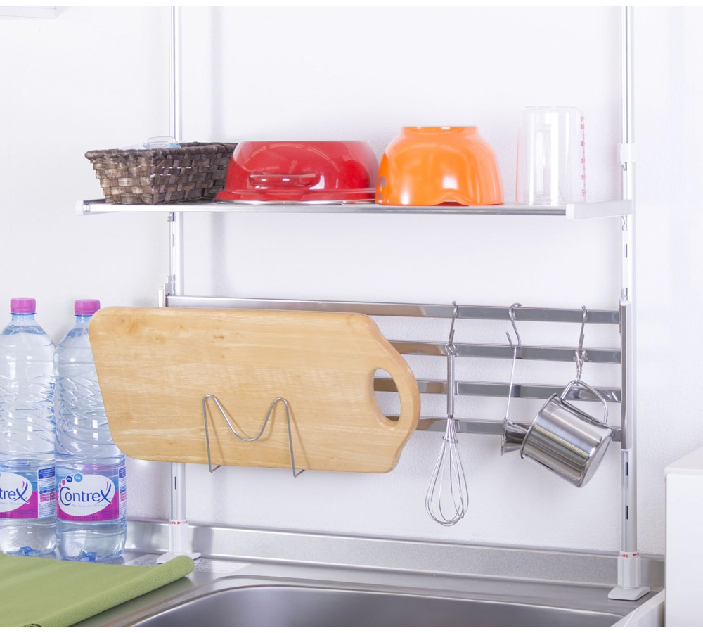 《田窪工業所》日本製不鏽鋼頂天立地廚房雙層置物架 寬60cm