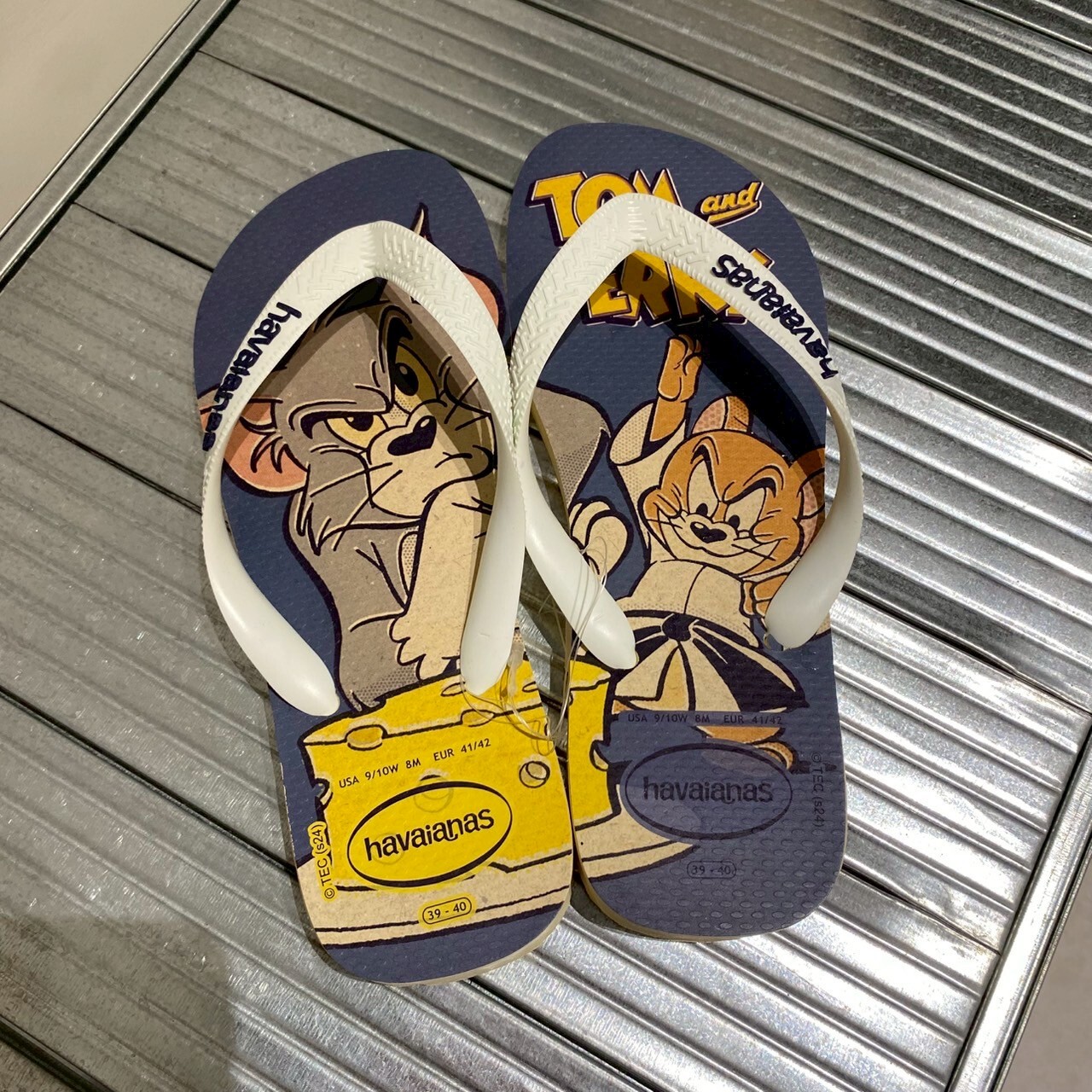 Havaianas 哈瓦仕 拖鞋 聯名款 湯姆貓與傑利鼠 藍白帶 4149890-0056U