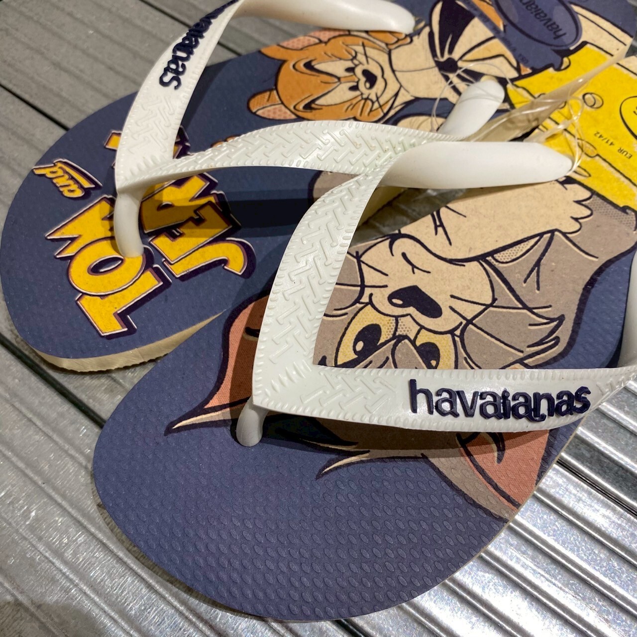 Havaianas 哈瓦仕 拖鞋 聯名款 湯姆貓與傑利鼠 藍白帶 4149890-0056U