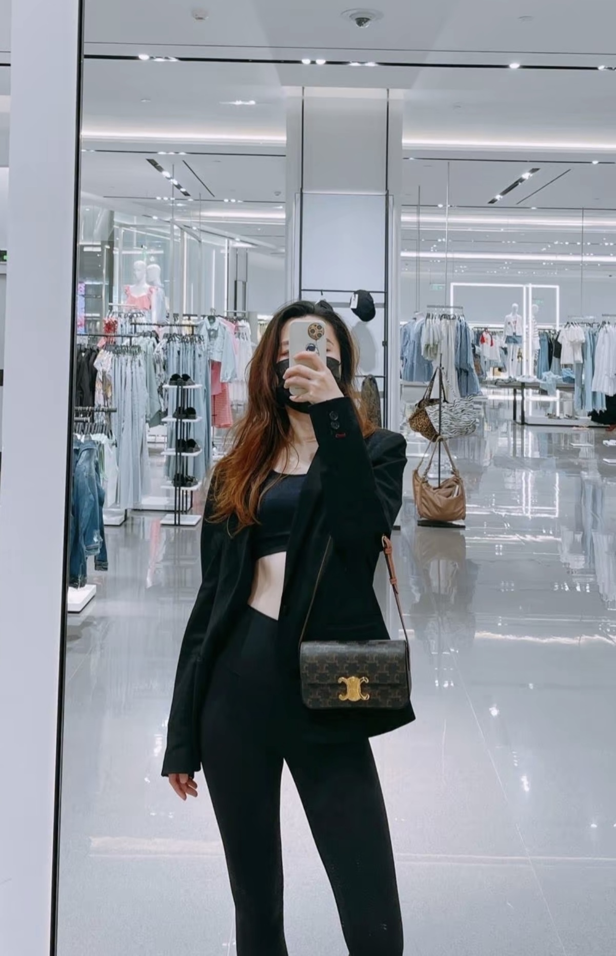 CELINE Claude 印花 牛皮 革肩揹袋 老花 腋下包 黃褐色