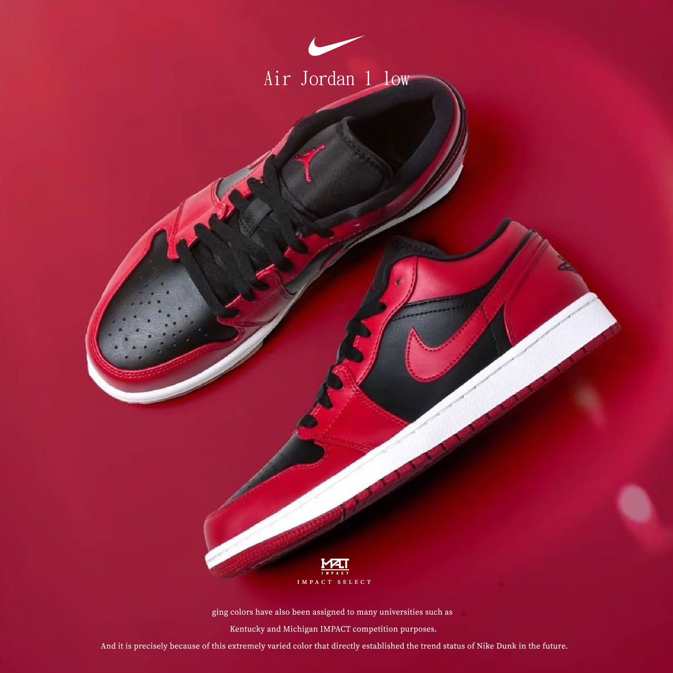 Jordan Air Jordan 1 low varsity red 反轉禁穿 低筒 復古籃球鞋 男款 553558-606