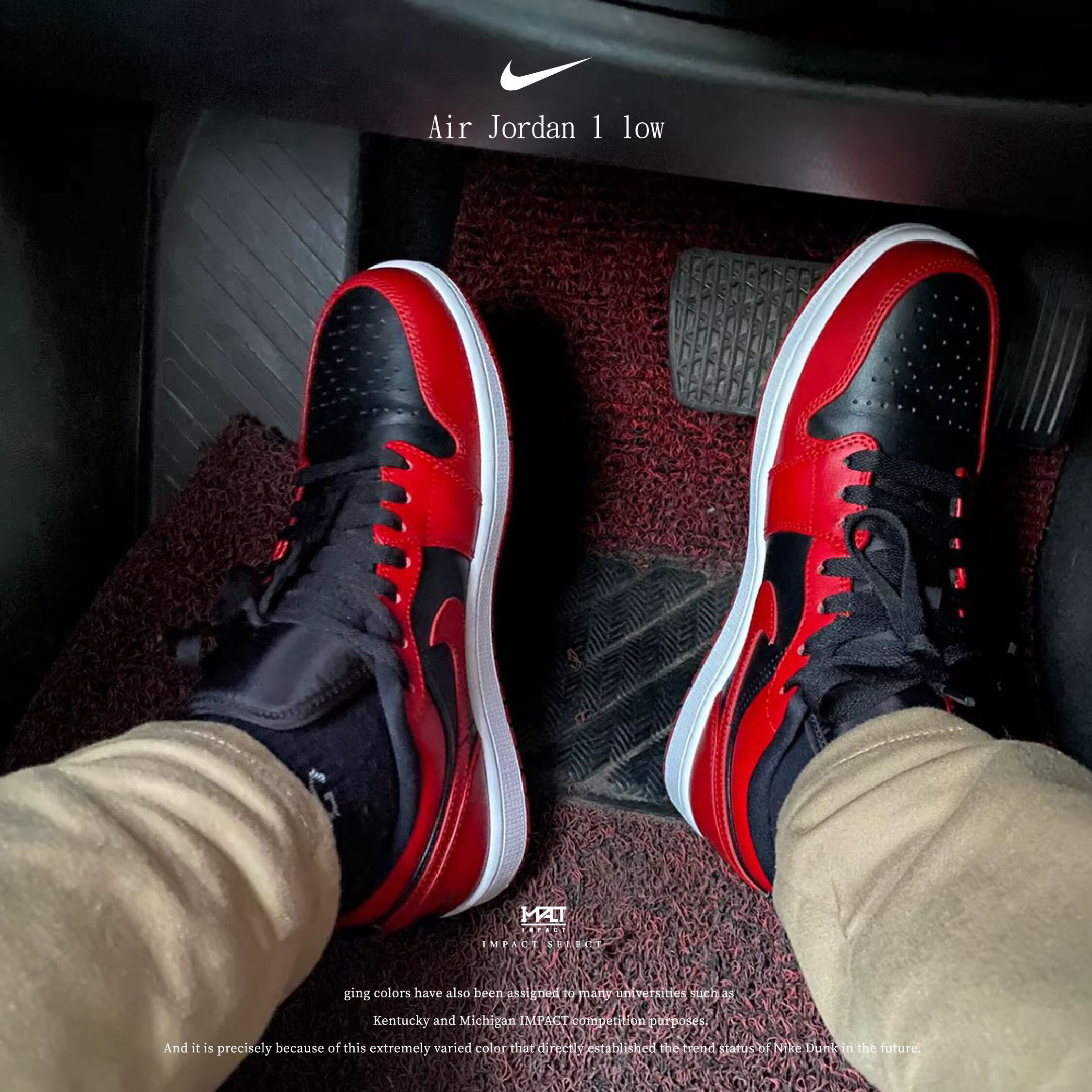 Jordan Air Jordan 1 low varsity red 反轉禁穿 低筒 復古籃球鞋 男款 553558-606
