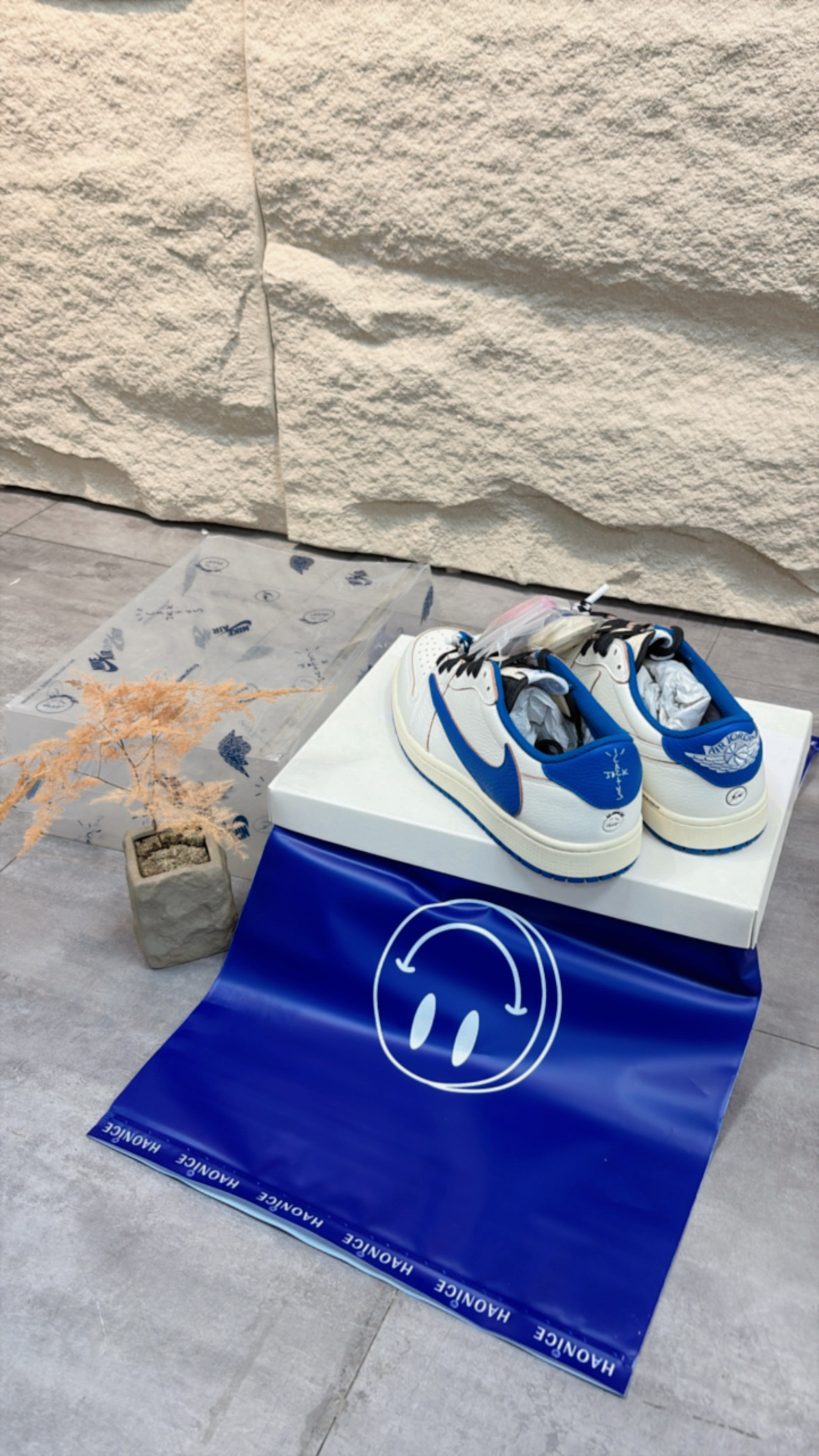 ［haonice] 藍白可客製英文名字 頂級神鞋限量訂製款 藤原浩⚡️神鞋 小牛皮特製 藍白倒勾