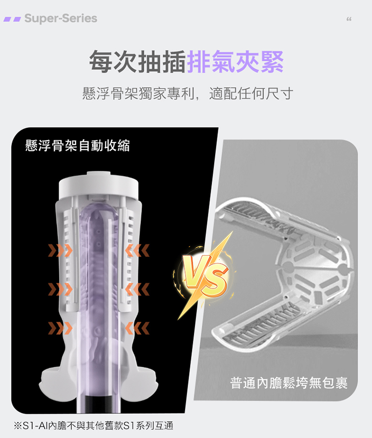 ak SUPER S1 Pro AI版 2代升級創新電動伸縮飛機杯
