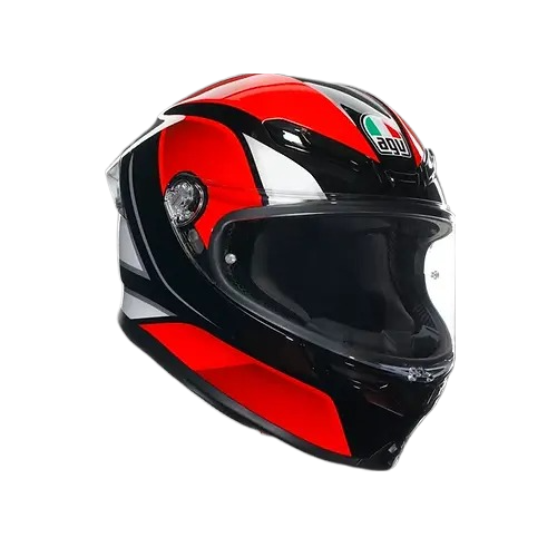 AGV K6S Hyphen 黑紅白 亮光 碳纖維 彩繪 全罩