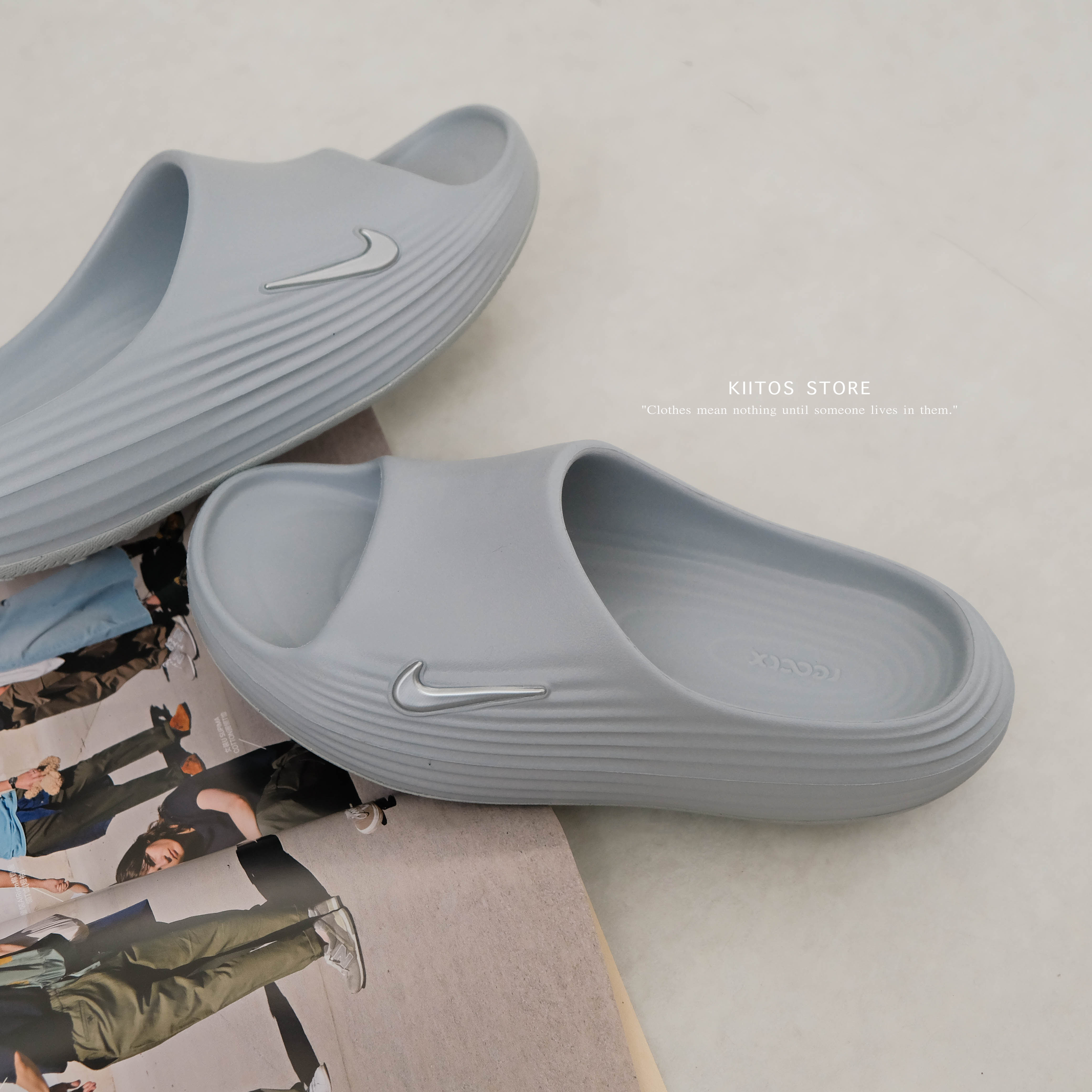 Nike ReactX Rejuven8 Slide 灰藍 拖鞋 防水 男女鞋 HV4479-002