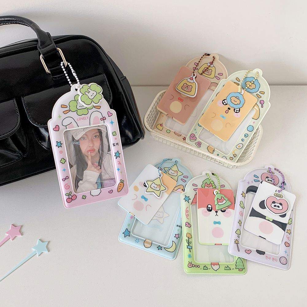 Cute Cartoon Card Holder with Charm Strap
