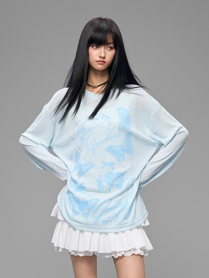 AFGK 蝴蝶印花 針織罩衫 A FEW GOOD KIDS