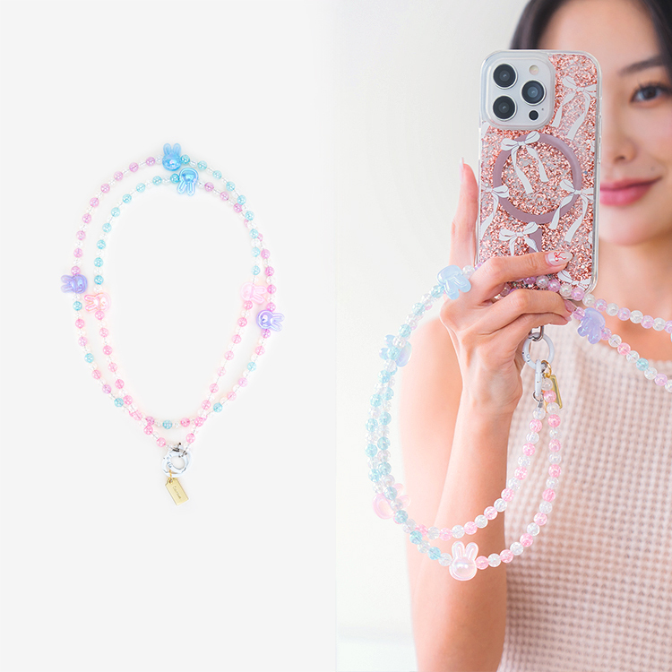繽紛兔玻璃糖 手機掛繩  串珠掛繩 長掛繩 背帶