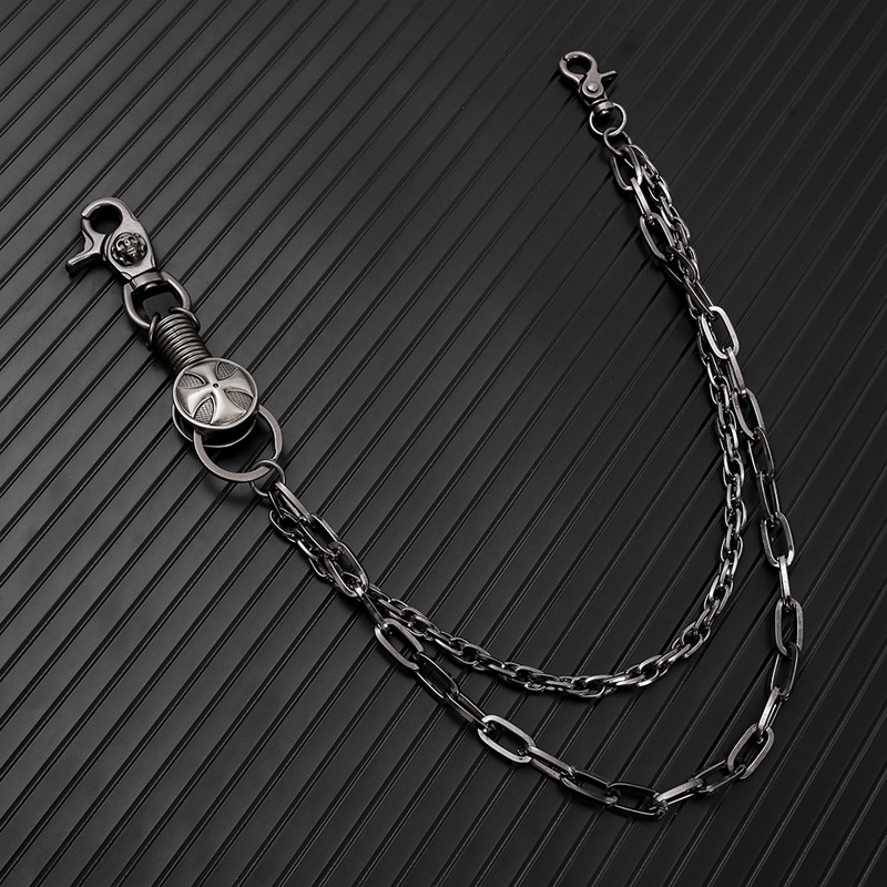 Piccoloo ｜骷顱十字雙鍊褲鍊/腰鍊 黑