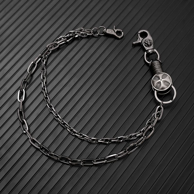 Piccoloo ｜骷顱十字雙鍊褲鍊/腰鍊 黑