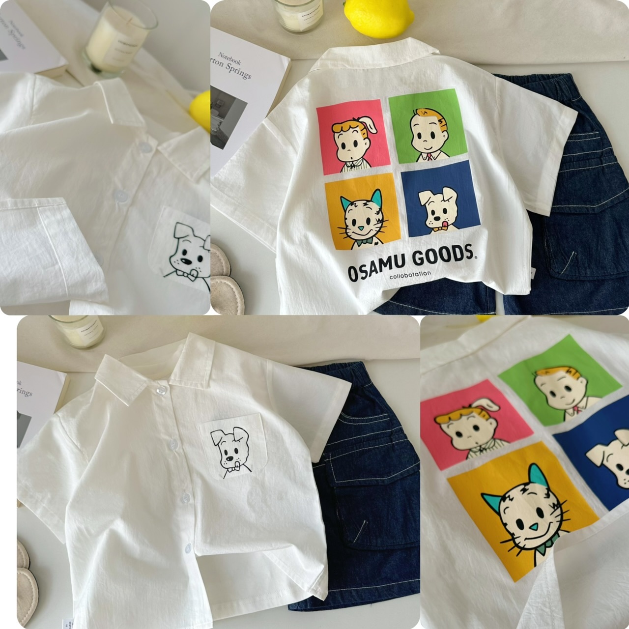 日本原田插圖兒童薄款短袖恤衫-2501601