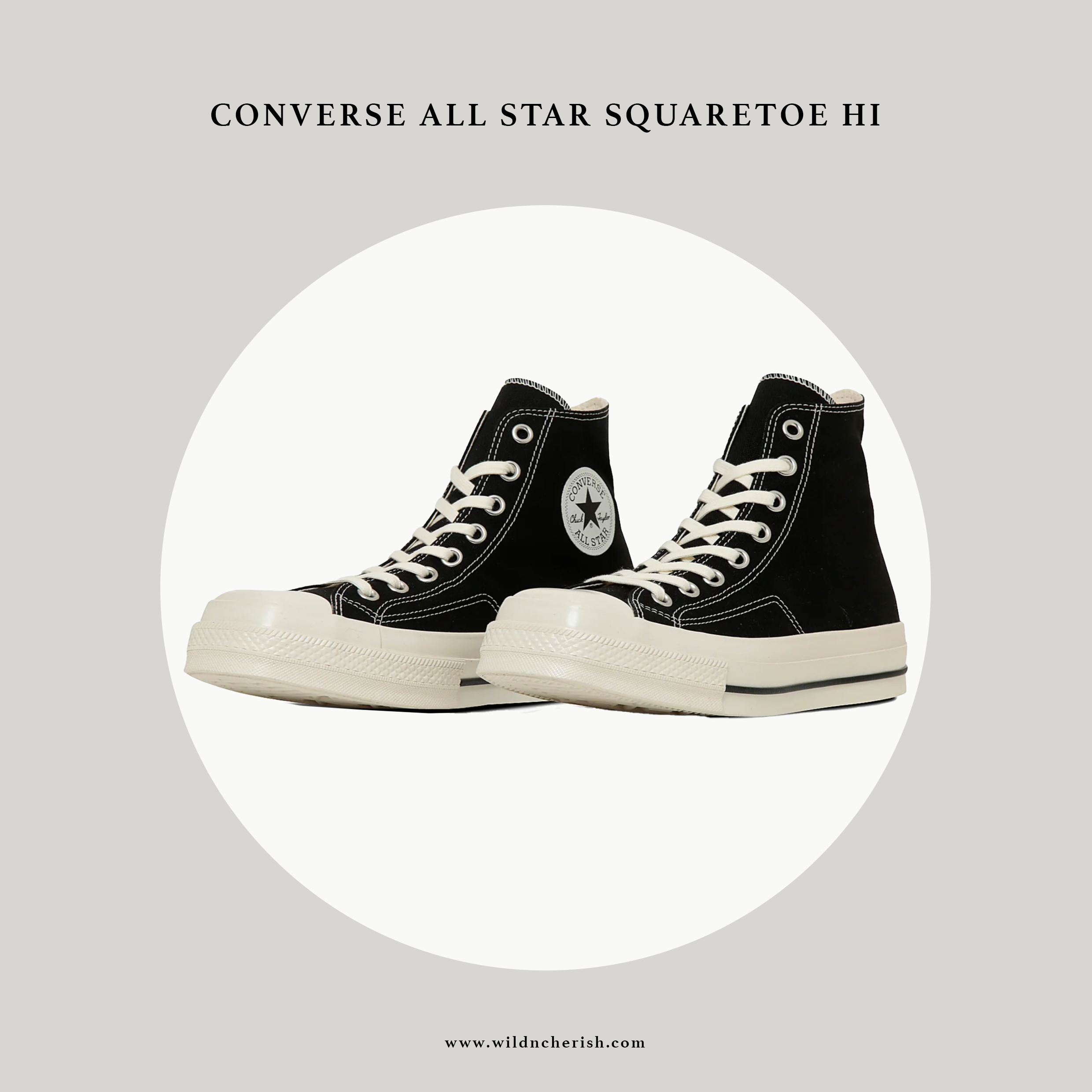 預訂 | Converse All Star Squaretoe Hi 方頭 高筒 黑色 日本限定