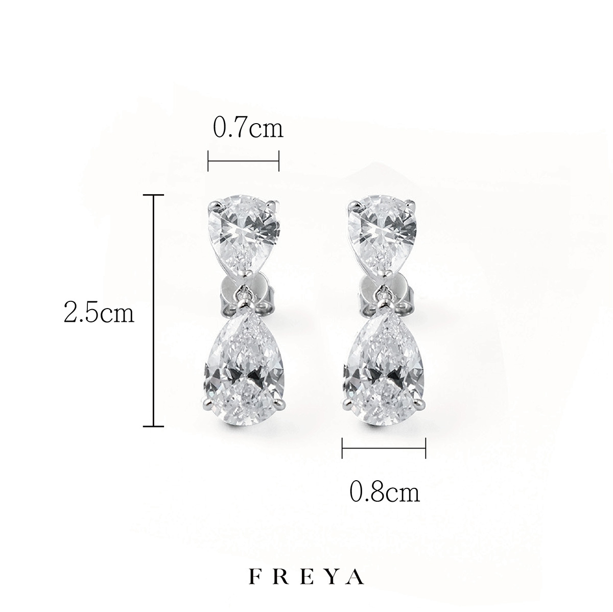 FREYA 鑽石切雙水滴耳環