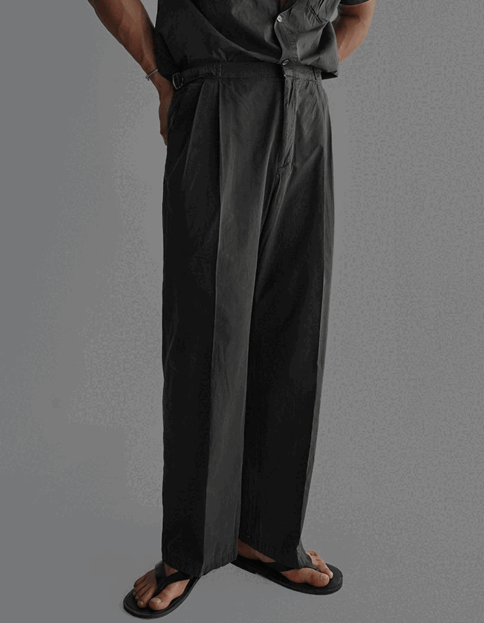 雙褶比喬顏料休閒褲