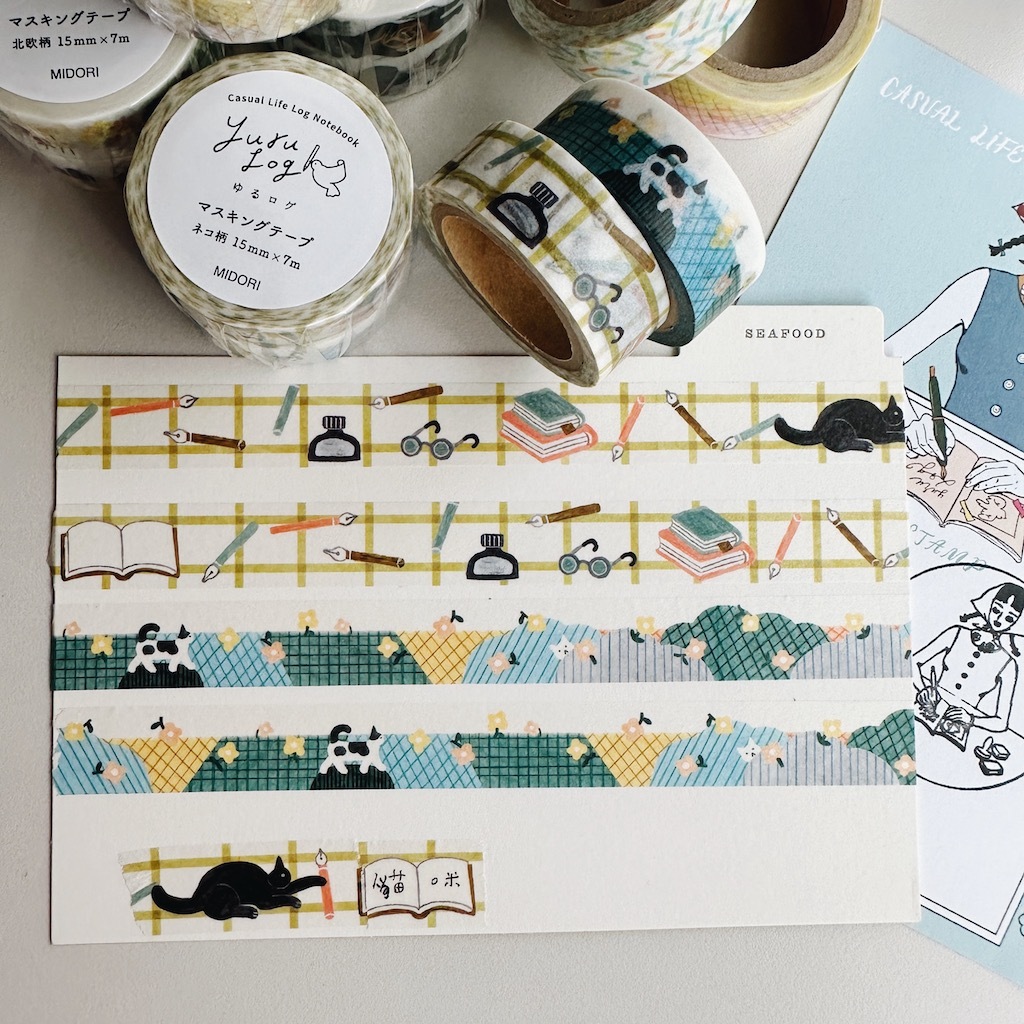 貓貓貓 2入 15mm和紙膠帶 Yuru Log特展限定｜日本Midori