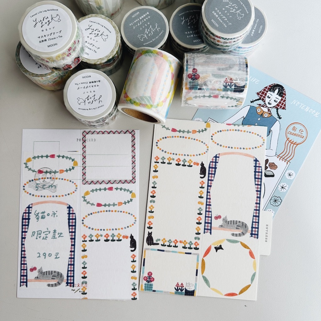 貓貓貓 50mm和紙膠帶 Yuru Log特展限定｜日本Midori