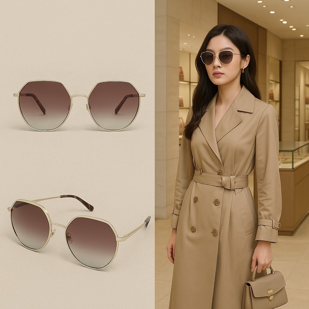 【預購】Longchamp Brown Irregular G072208 女裝太陽眼鏡