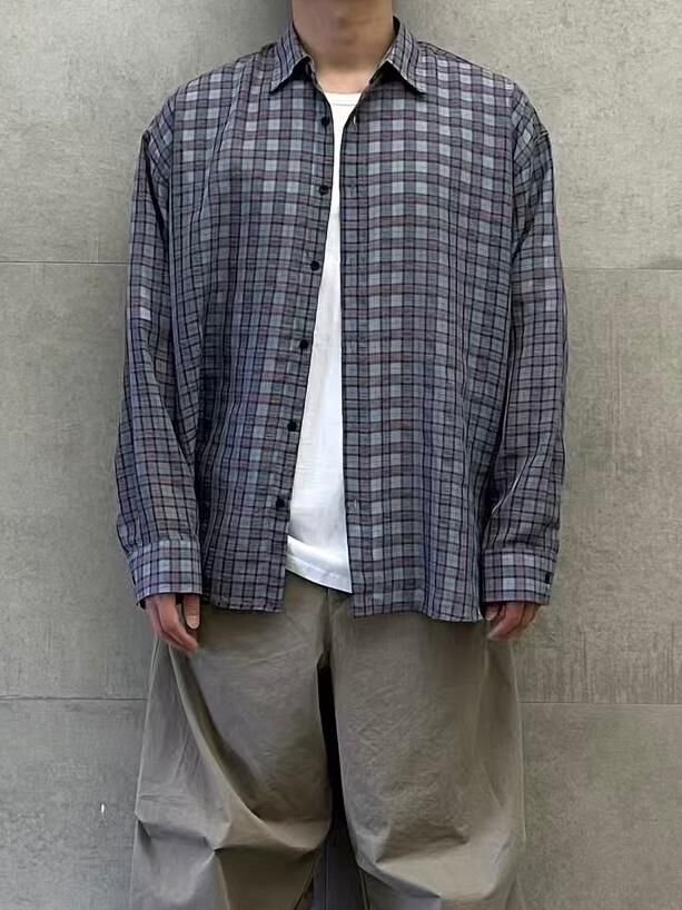 格仔長袖恤衫 PULSE-153S