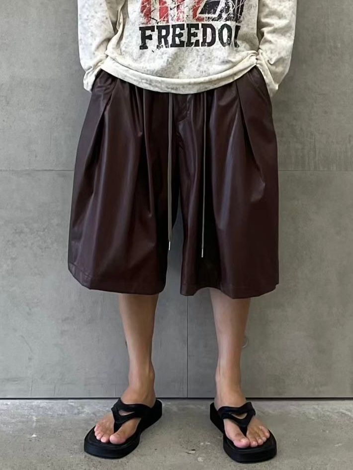 淨色合成皮短褲 PULSE-157P