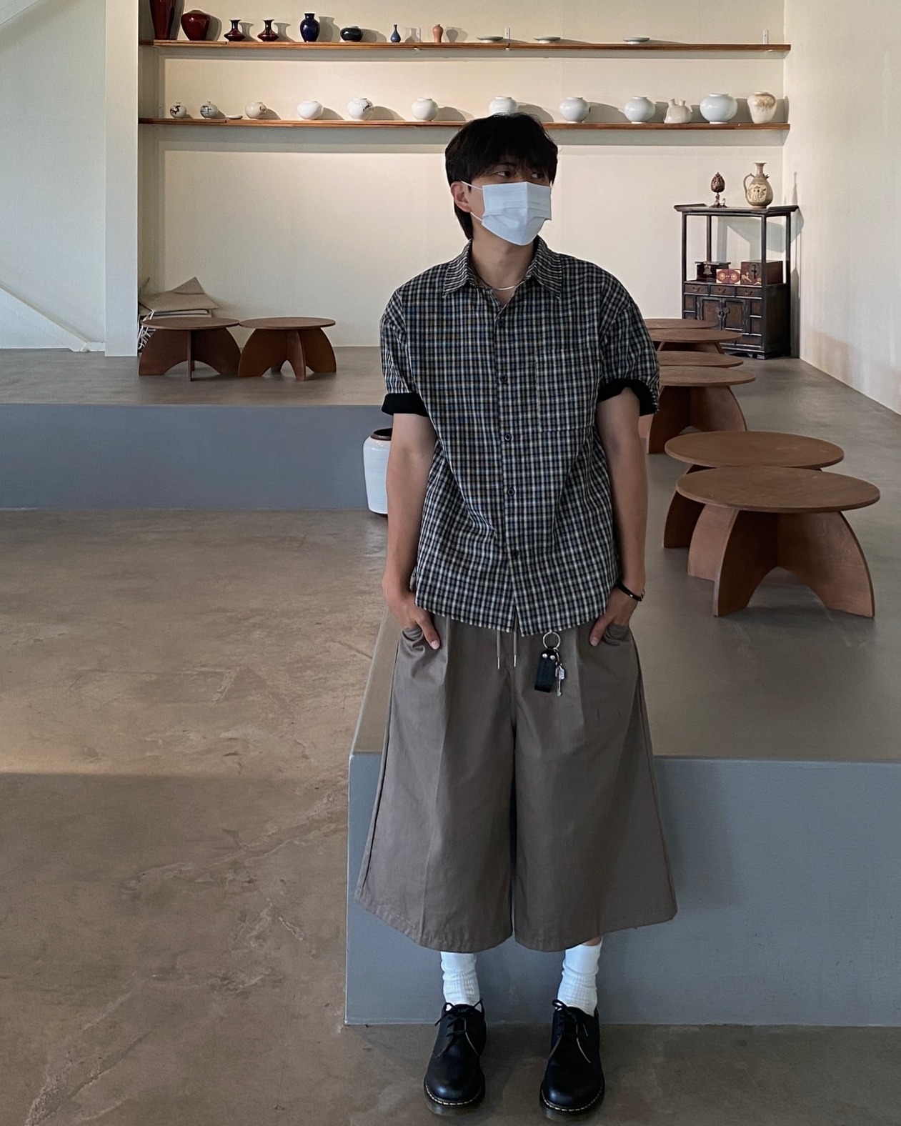 Newo斜紋布七分休閒褲