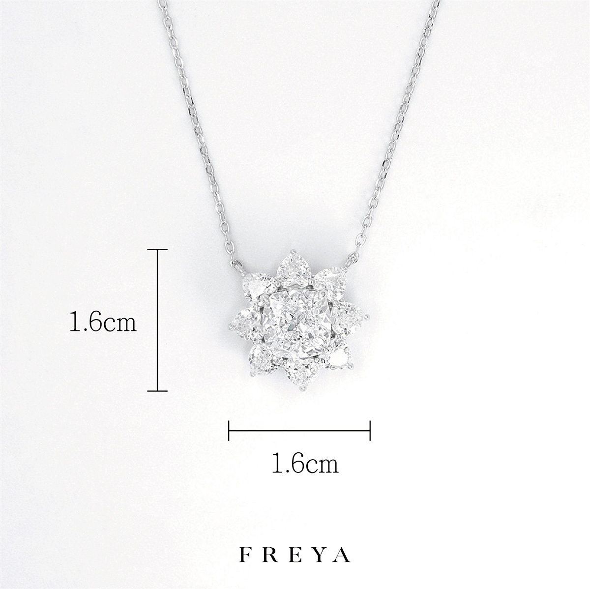 Full diamond snowflake necklace