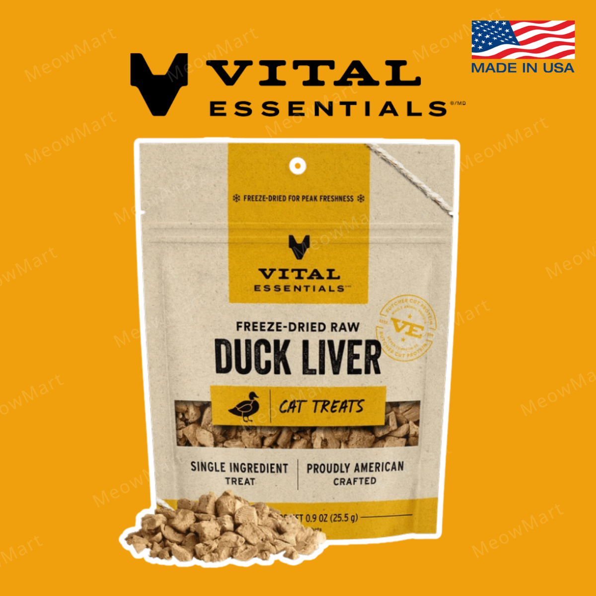 美國 Vital Essentials 貓咪凍乾小食 (鴨肝粒) 0.9oz