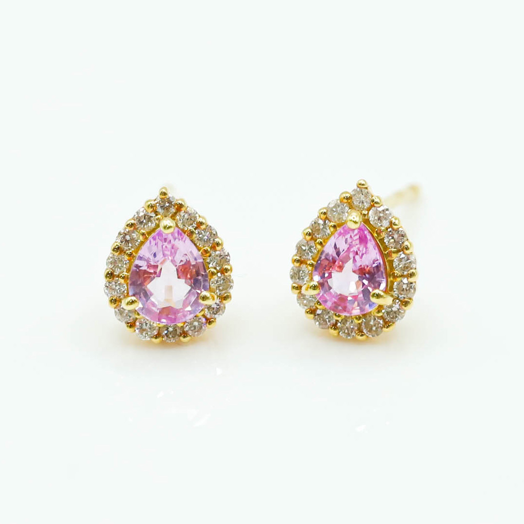 粉剛鑽石耳環0.50 D:0.10/k18