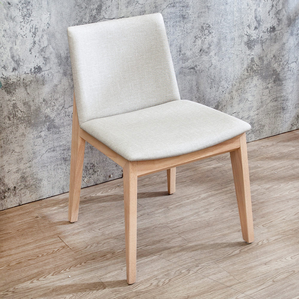 納西米色布紋皮革實木餐椅/單椅-鄉村木紋色