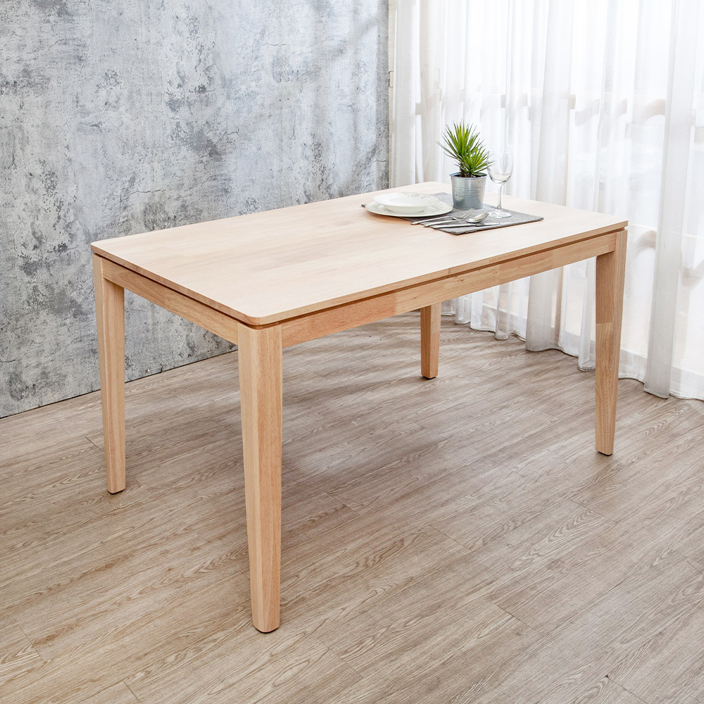 格倫4.5尺實木餐桌/工作桌-鄉村木紋色