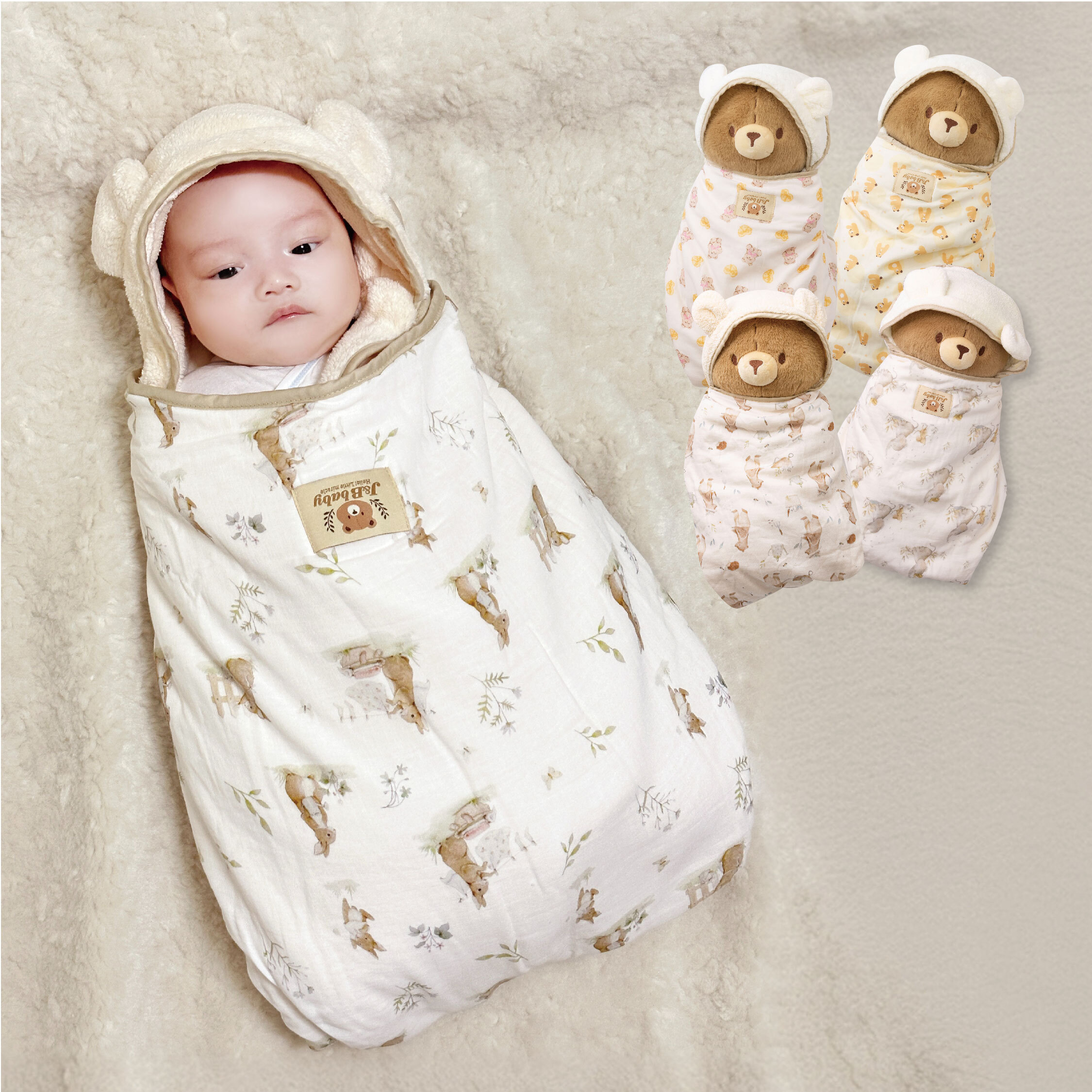 【JB0410】童趣插畫多用斗篷浴包巾＊五款