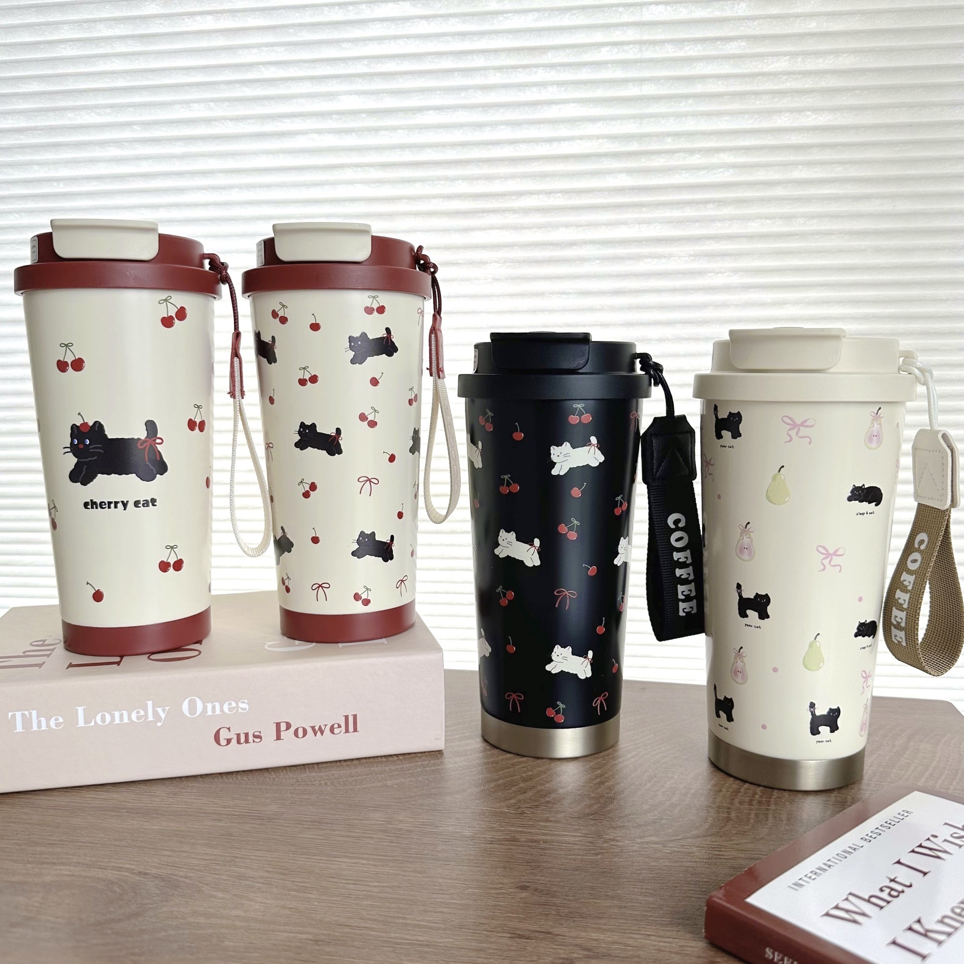 316不銹鋼櫻桃貓咪保溫杯