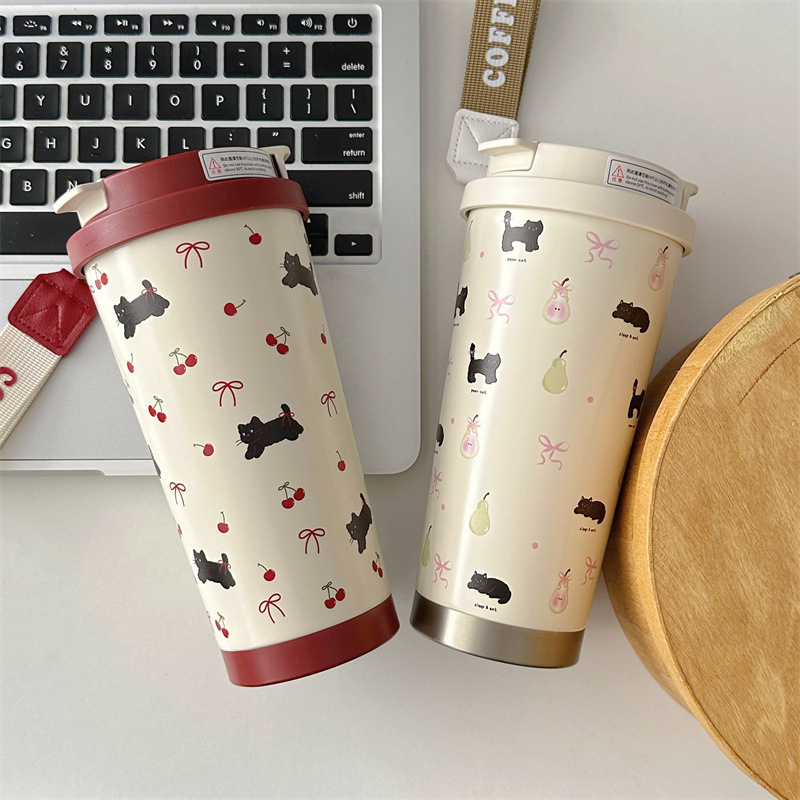 316不銹鋼櫻桃貓咪保溫杯