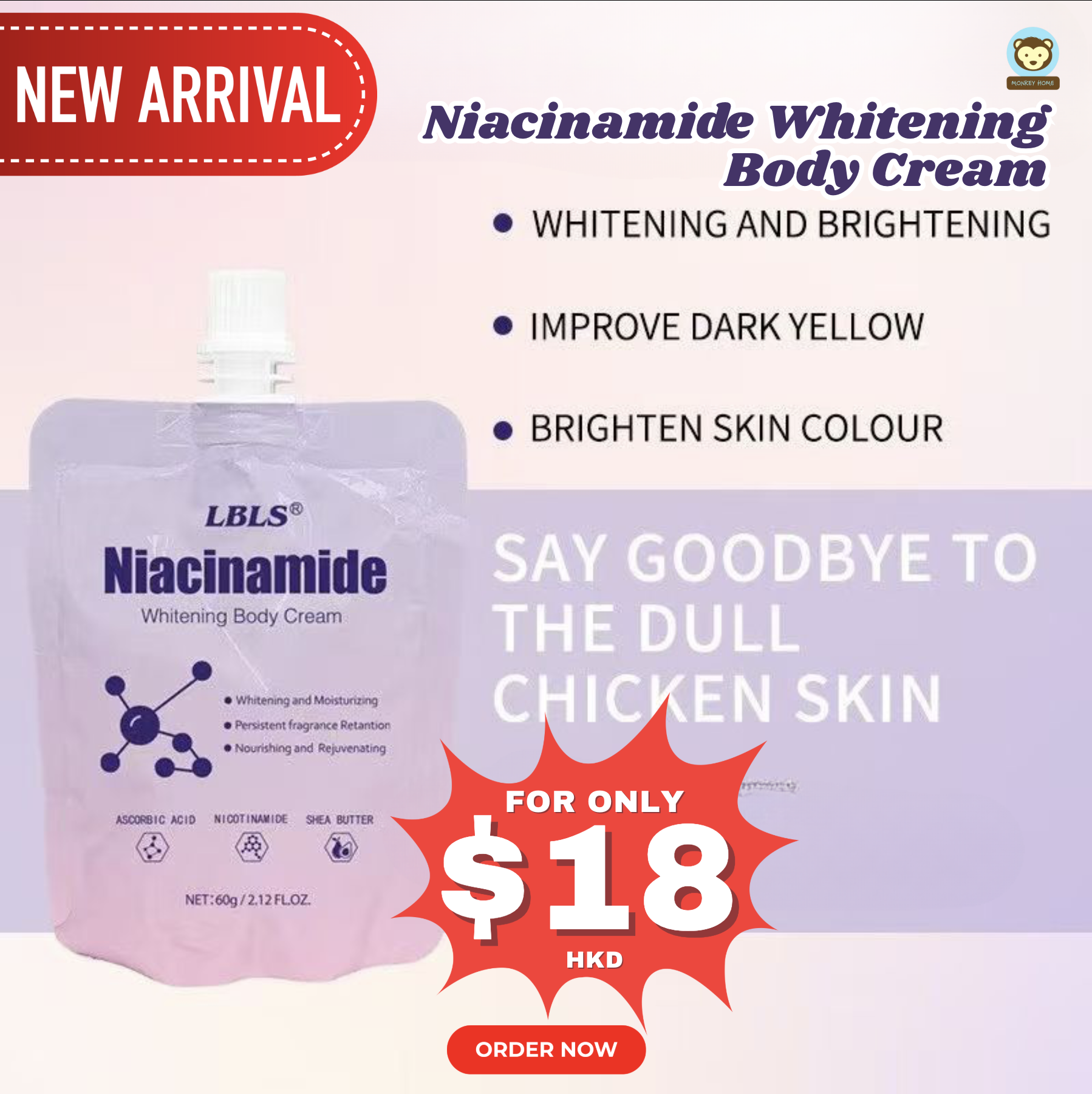 LBLS Niacinamide Whitening Body Cream