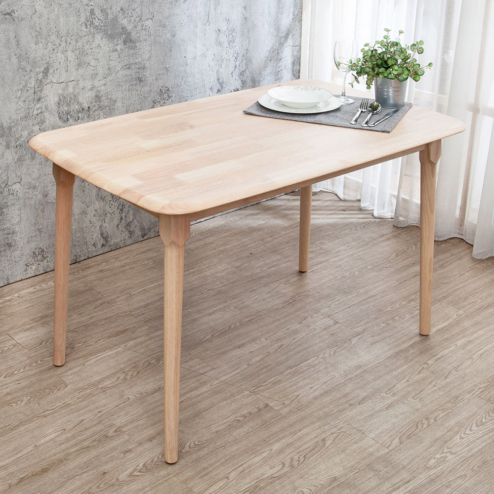 馬恩4尺實木餐桌/工作桌-鄉村木紋色