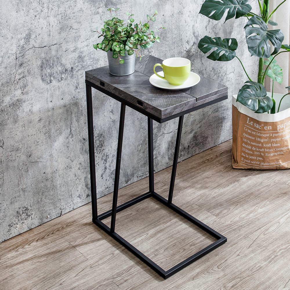 弗洛德工業風折疊伸縮小茶几/邊几/邊桌(DIY組裝)