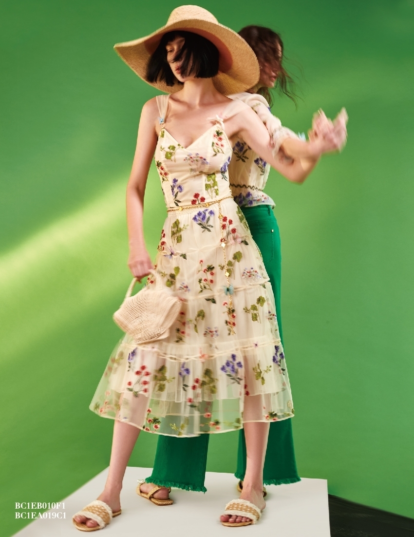 BC1EB010F1 異國花園紗網寬肩馬甲背心