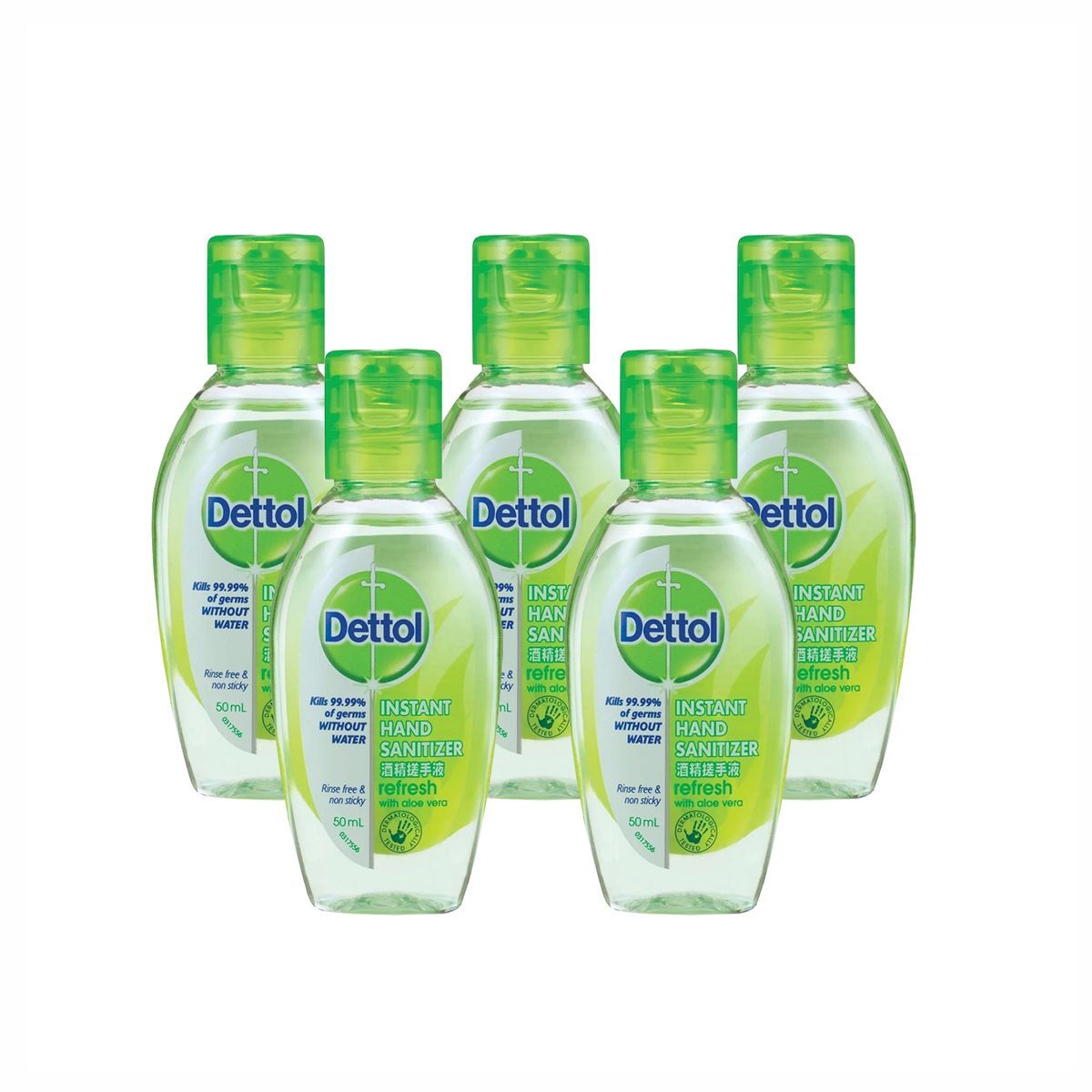 滴露 - 酒精搓手液 含滋潤蘆薈 50ml × 5支裝 (平行進口)