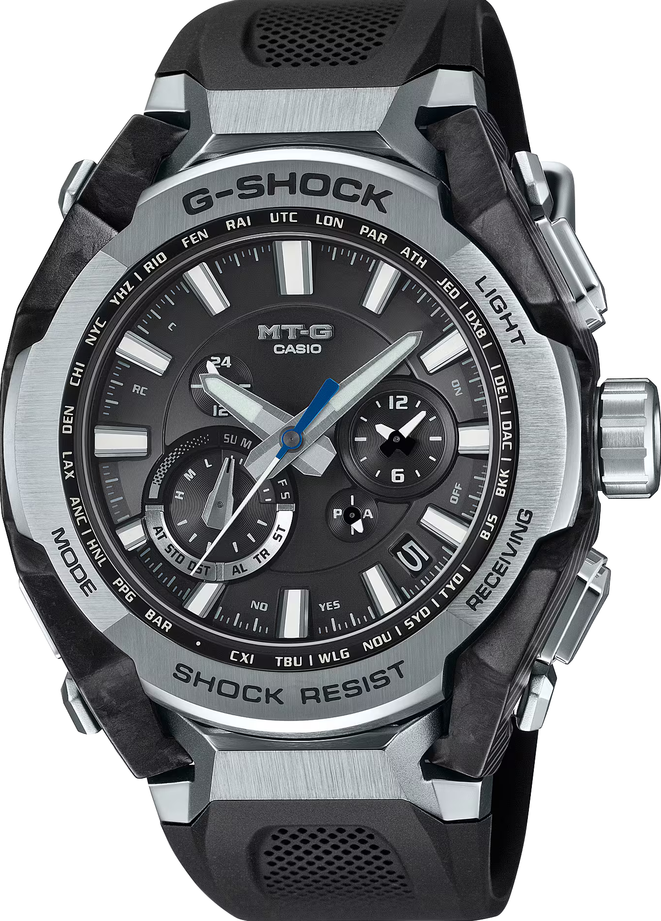 萬年鐘錶 - G-SHOCK  MT-G系列  碳纖維雙核心太陽能藍芽電波耐震男錶  MTG-B4000-1A  錶徑 : 45.3mm