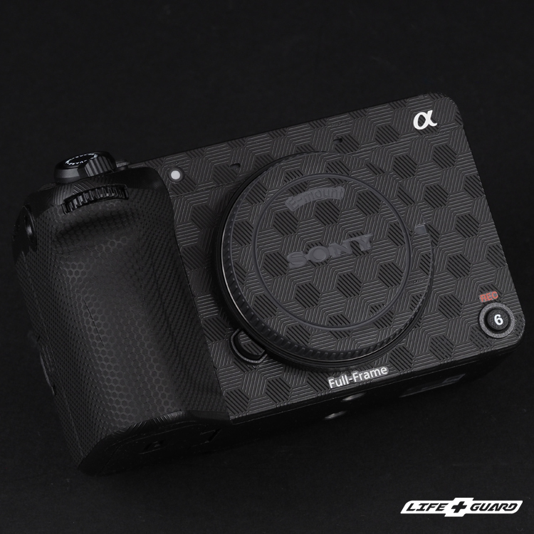 LIFE+GUARD 相機貼膜安裝示意，適用 SONY FX2