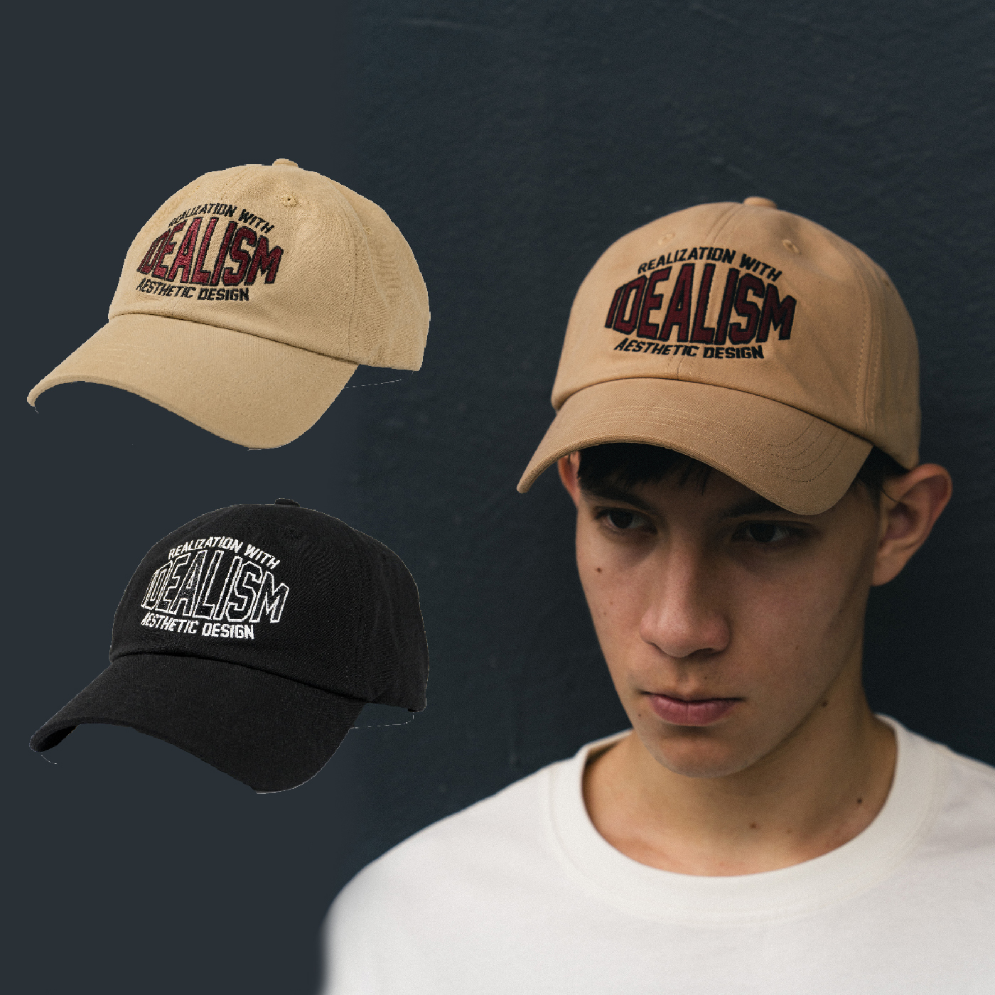 idealism Canvas Cap 黑色 沙色 帆布帽【ID25013】