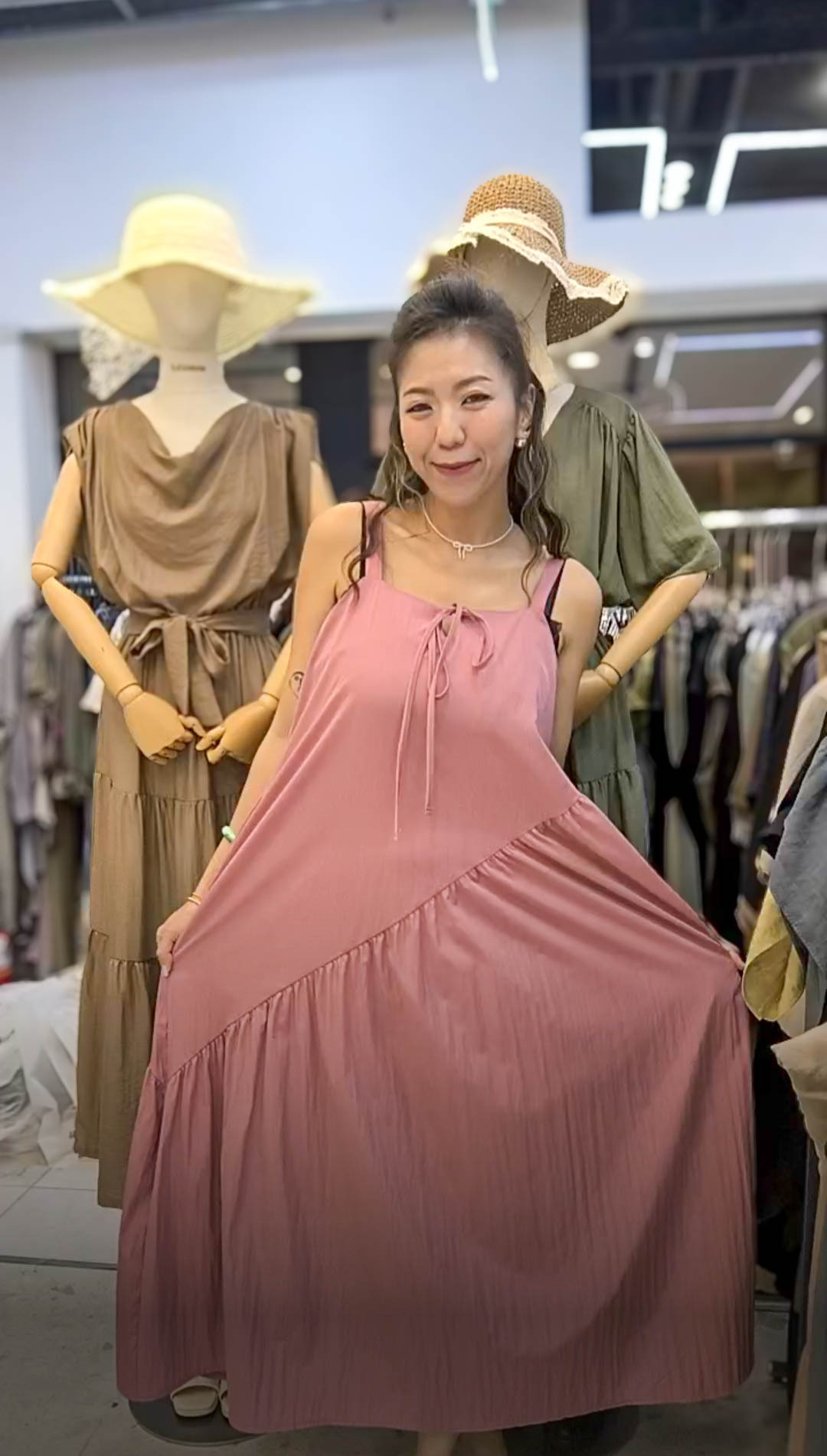 🥰PM_K9637  ▶️細肩帶+綁帶洋裝 👉B:104cm W:cm H:cm L:128cm👈
