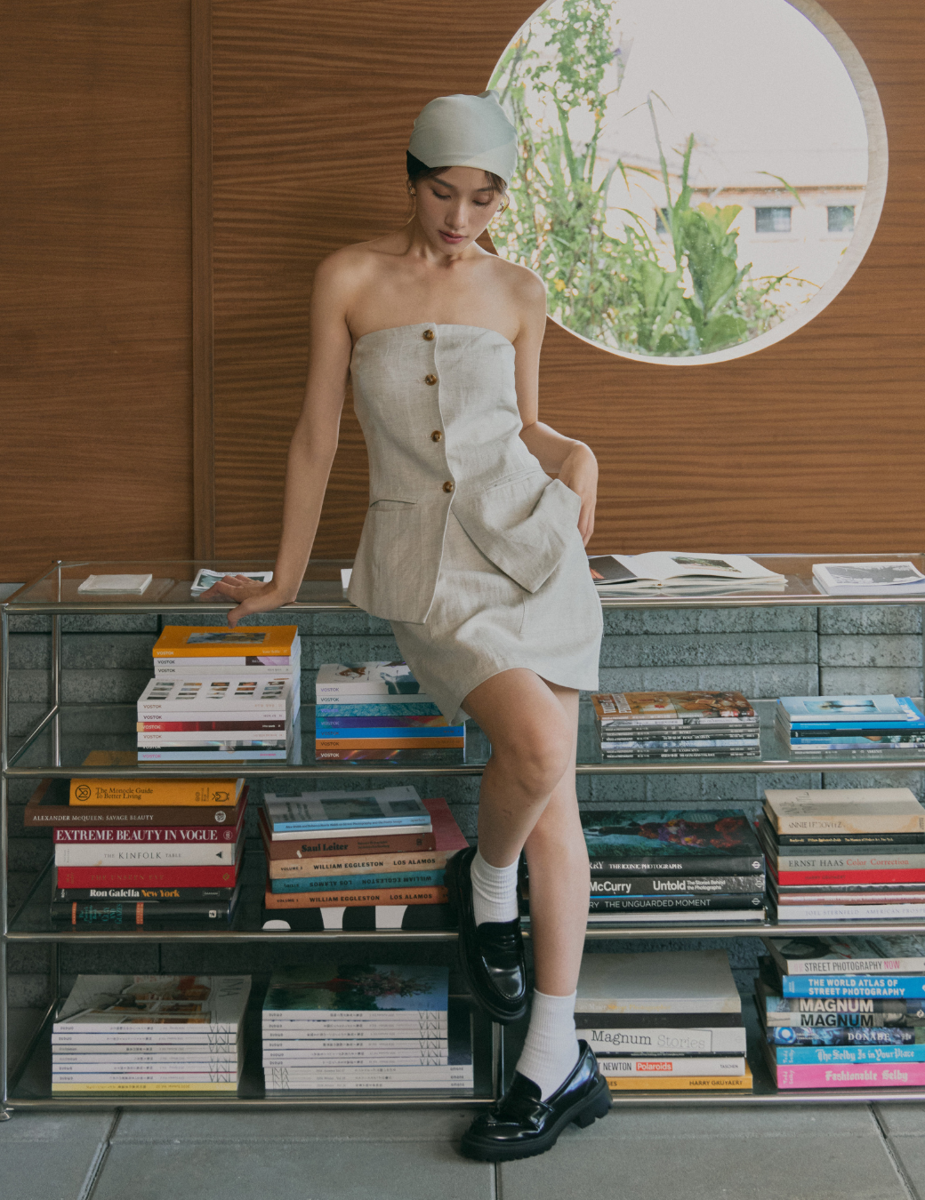 西裝A字設計短裙（3尺寸）