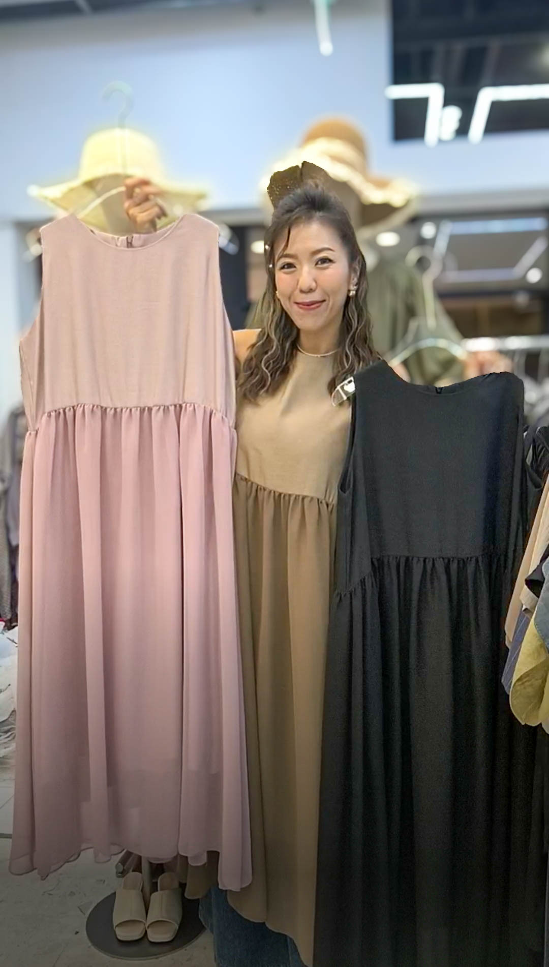 🥰PM_K9642  ▶️無袖 拼接雪紡 長洋裝 👉B:104cm W:cm H:cm L:126cm👈