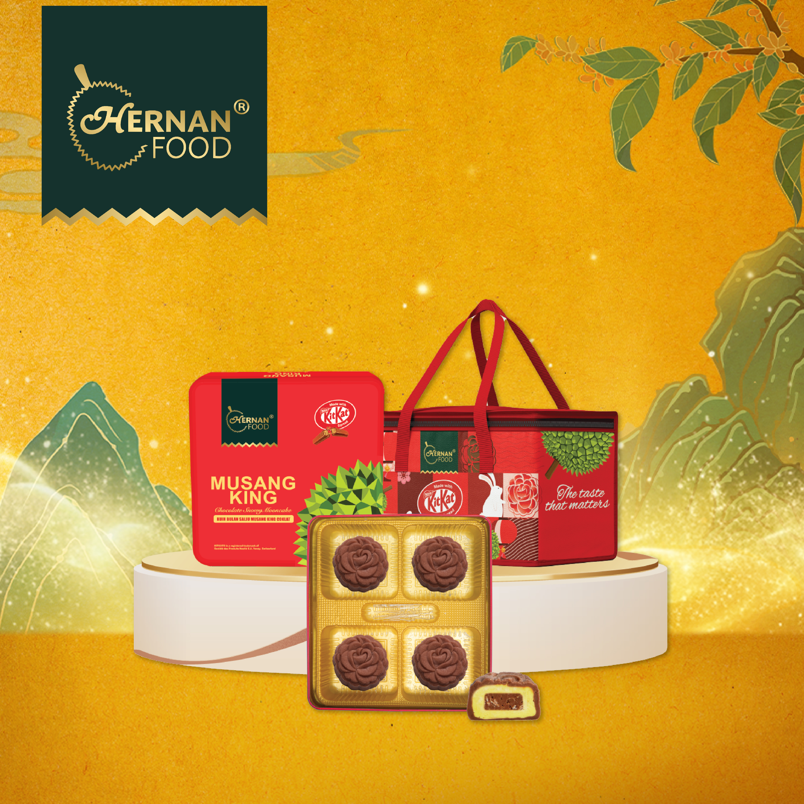 Musang King Chocolate Snowy Mooncake