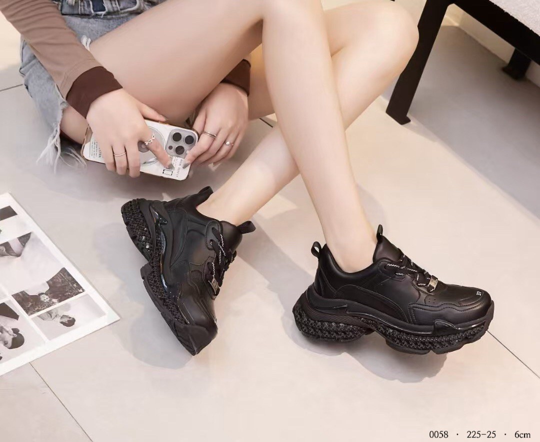 0058-韓國真皮黑魂厚底老爹鞋