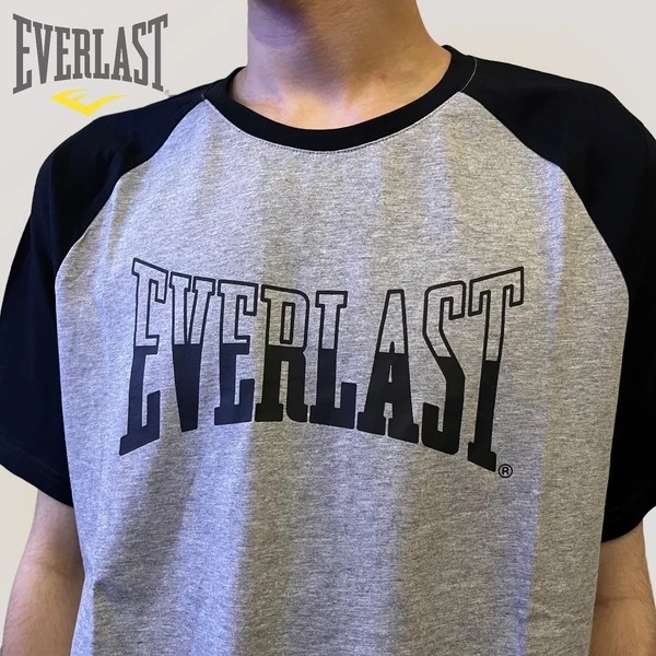 EVERLAST 短袖 短T 灰黑 拼接 大LOGO 休閒 上衣 男 4021100512