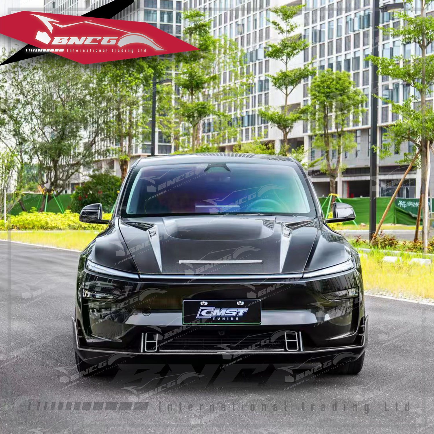 特斯拉 Tesla Juniper Y 改裝 乾碳纖維 空力套件 CMST B款 前後導流 側裙 前霧燈飾件 尾翼  前置物蓋